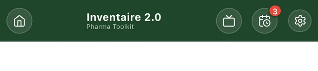 Barre du haut de l'application : accueil, télémaintenance, planification, menu